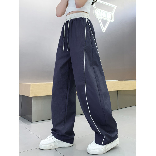 女童褲子夏裝兒童夏季防蚊褲冰絲速乾休閒褲2025新款大童彎刀褲