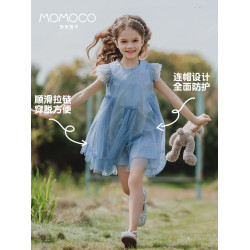 MOMOCO/瑪米瑪卡2025夏新款女童連衣裙2025夏季兒童亮片公主紗裙