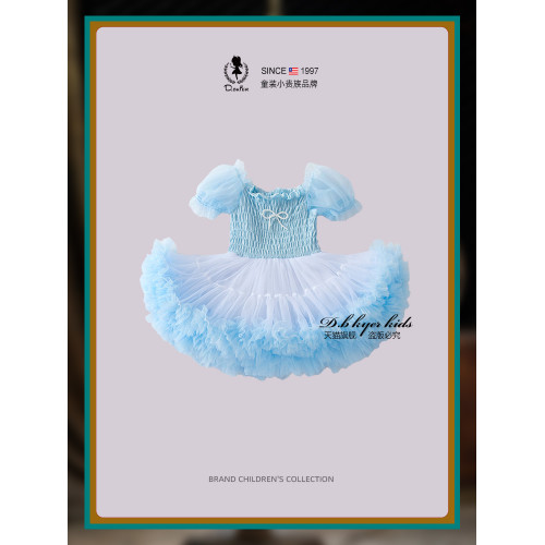 D.Bkyer正版女童公主裙兒童生日蓬蓬裙女孩連衣裙tutu裙子秋裝