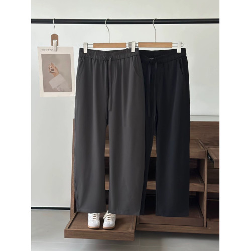 歐戴斯2025年夏季新款冰絲涼感薄款休閒褲男寬松直筒濶腿褲長褲子