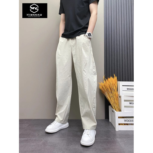 NY潮牌美式彎刀褲男款2025新款夏季直筒寬松濶腿褲垂感休閒褲長褲