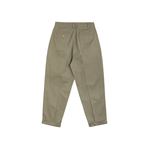 IDLT 錐形休閒褲 高品質雙褶濶腿褲寬松男卡其褲日本簡約cityboy