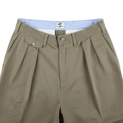 IDLT 錐形休閒褲 高品質雙褶濶腿褲寬松男卡其褲日本簡約cityboy