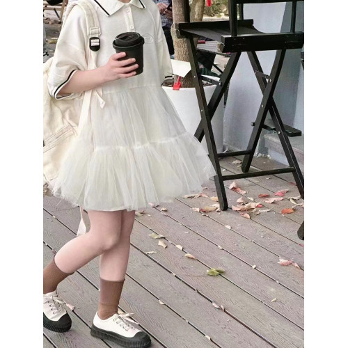 波拉韓童裝女童連衣裙2025夏裝兒童公主裙洋氣紗裙小女孩polo裙子