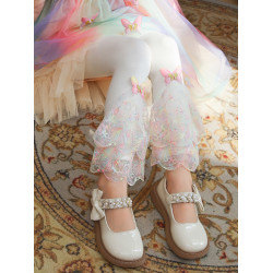 女童打底褲春秋季2025新款蕾絲兒童寶寶外穿白色夏季薄款配裙褲子