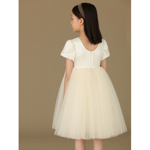 哈齒童裝春夏女童白色演出禮服裙中大童紗裙生日公主裙短袖連衣裙