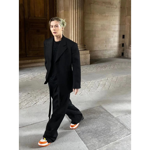 王嘉爾同款西褲春秋oversize直筒濶腿褲男長褲拖地休閒寬松潮