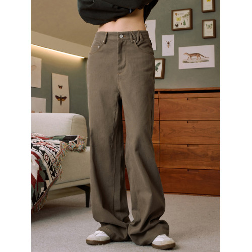 MEDM M形褲袢休閒長褲夏季美式潮牌設計感街頭復古寬松垂感濶腿褲