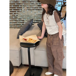 波拉韓童裝女童短袖2025夏季兒童短款t恤韓國小女孩插肩袖拼接小t