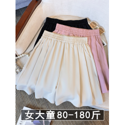 大碼胖女童夏裝青少年女孩大童女裝夏季薄款濶腿短褲外穿五分褲子