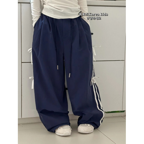 韓國童裝女童褲子2025新款衛褲兒童運動褲秋季時髦蝴蝶長褲休閒褲