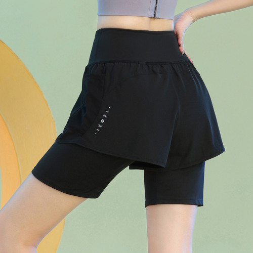 戶外跑步短褲三分夏季新款運動褲專用防走光設計假兩件速乾瑜伽褲