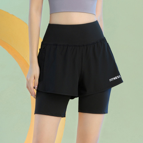 戶外跑步短褲三分夏季新款運動褲專用防走光設計假兩件速乾瑜伽褲