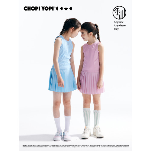 chopiyopi童裝 兒童網球運動百褶裙夏季新款女童防走光半身裙