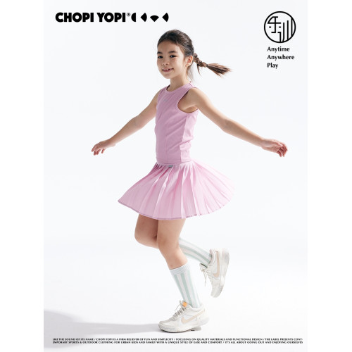 chopiyopi童裝 兒童網球運動百褶裙夏季新款女童防走光半身裙