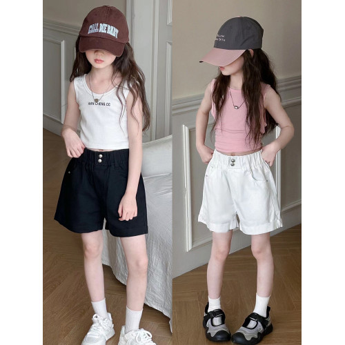 女童短褲兒童輕薄牛仔褲夏季2025小女孩寬松熱褲中大童百搭三分褲