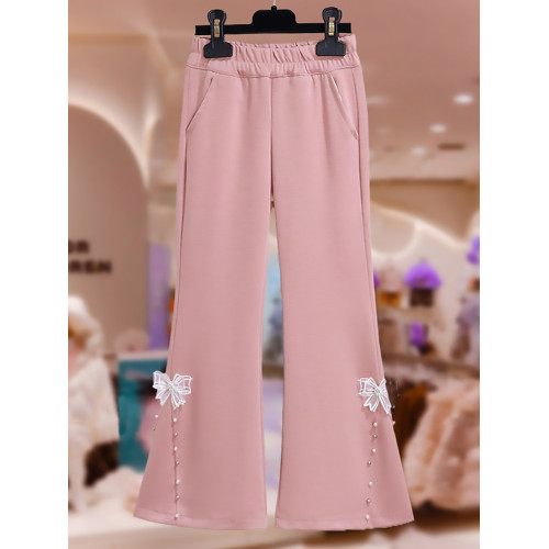 女童夏裝褲子薄款微喇休閒褲2025新款兒童時髦喇叭褲大童夏裝長褲