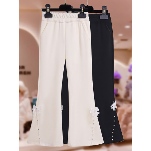 女童夏裝褲子薄款微喇休閒褲2025新款兒童時髦喇叭褲大童夏裝長褲