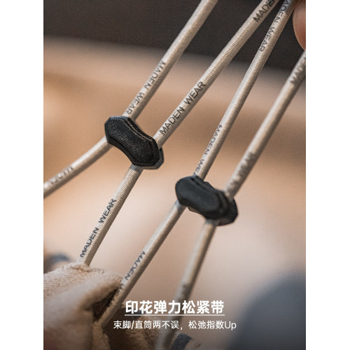 馬登工裝美式休閒磨毛麂皮衛褲慵懶風寬松垂感直筒濶腿褲子男春