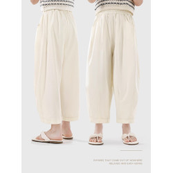 DOMIO女童防蚊褲子夏輕薄9分褲休閒褲兒童濶腿褲大童運動褲7分褲