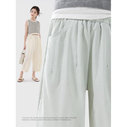 DOMIO女童防蚊褲子夏輕薄9分褲休閒褲兒童濶腿褲大童運動褲7分褲