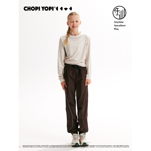 chopiyopi童裝 兒童弧線透氣運動褲女童2025新款戶外防曬跑步褲