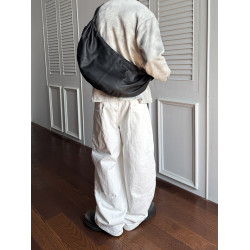 KUBU美式復古大口袋彎刀褲男痞帥高級感白色褲子寬松直筒濶腿褲潮