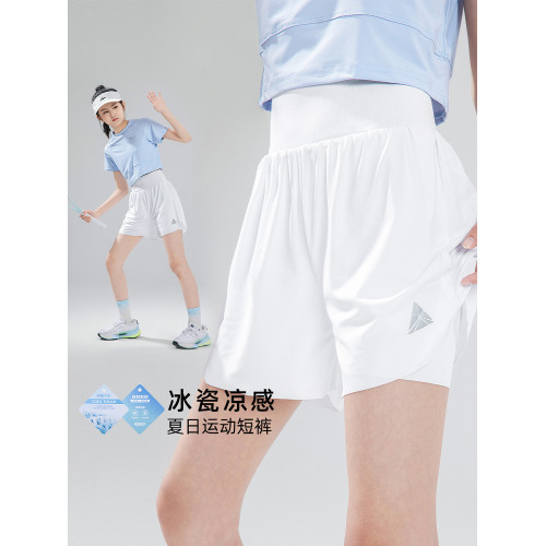 女童運動短褲兒童訓練跑步防走光白色速乾羽毛球服套裝女大童網球
