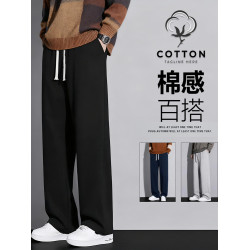 春秋冬季運動長褲男款男款衛褲青少年休閒褲子加絨加厚保暖直筒褲