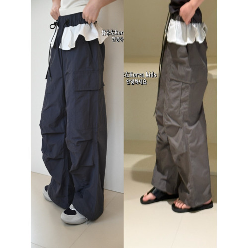 女童工裝褲2025新款洋氣兒童秋裝褲子女孩寬松蕾絲花邊直筒褲潮