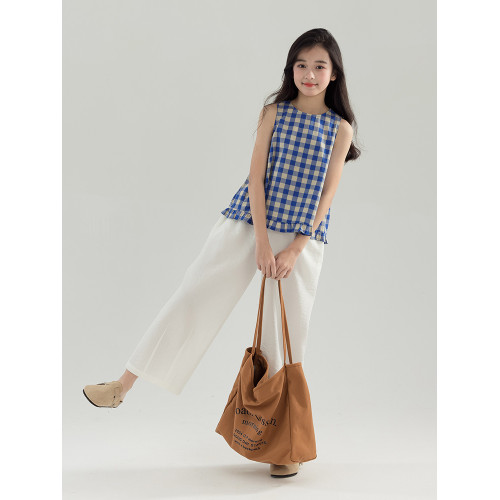 女童九分褲夏季薄款2025新款兒童夏裝褲子直筒女大童濶腿褲休閒褲