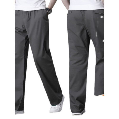 夏季新款薄款純棉休閒褲男褲寬松直筒褲大碼濶腿褲長褲多口袋褲子