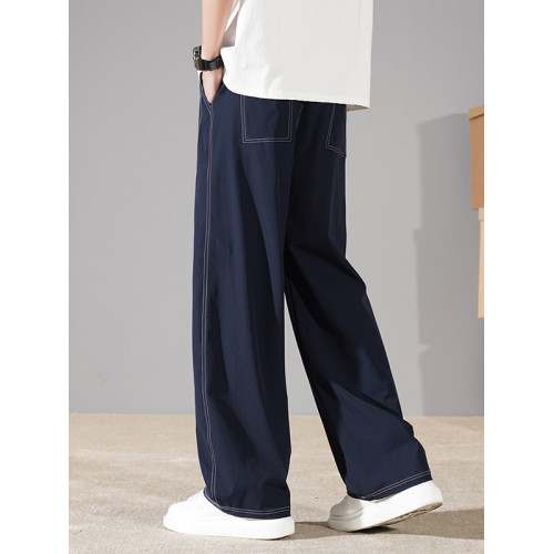 夏季冰絲直筒濶腿褲男寬松加肥加大胖子肥佬薄速乾休閒運動彎刀褲