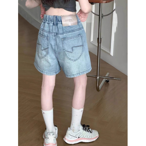 波童木女童夏季薄款牛仔短褲2025新款兒童褲子中大童學生洋氣短褲