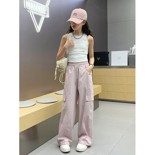 女童防蚊褲夏季薄款兒童速乾褲子夏裝2025新款大童冰絲休閒長褲