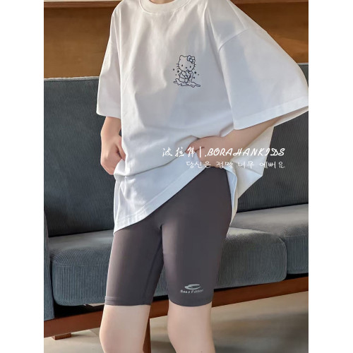 波拉韓女童鯊魚中褲夏季2025新款兒童騎行運動五分短褲瑜伽褲子