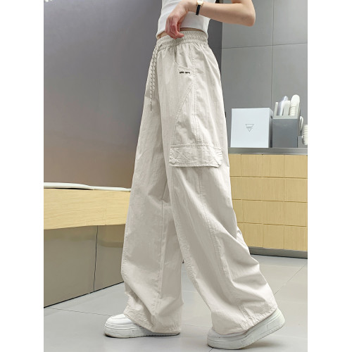 女童褲子夏季工裝薄新款青少年胖孩休閒速乾兒童防蚊長褲冰絲大童