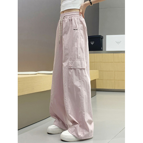 女童褲子夏季工裝薄新款青少年胖孩休閒速乾兒童防蚊長褲冰絲大童