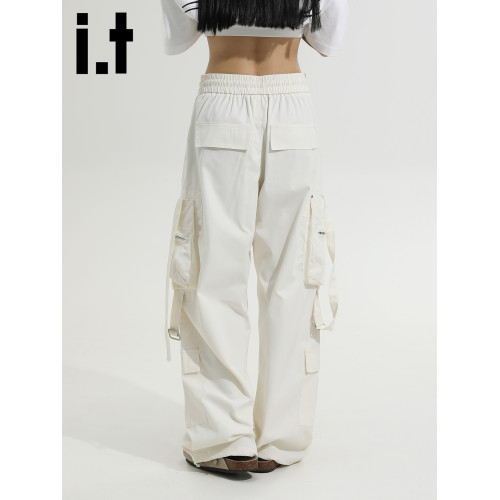 it :5cm/FIVECM美式冰絲工裝褲濶腿褲男女款2025夏季薄款寬松長褲