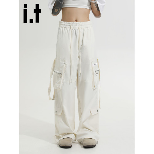 it :5cm/FIVECM美式冰絲工裝褲濶腿褲男女款2025夏季薄款寬松長褲