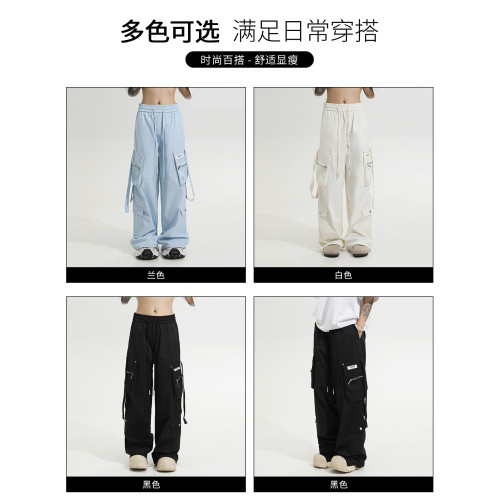 it :5cm/FIVECM美式冰絲工裝褲濶腿褲男女款2025夏季薄款寬松長褲