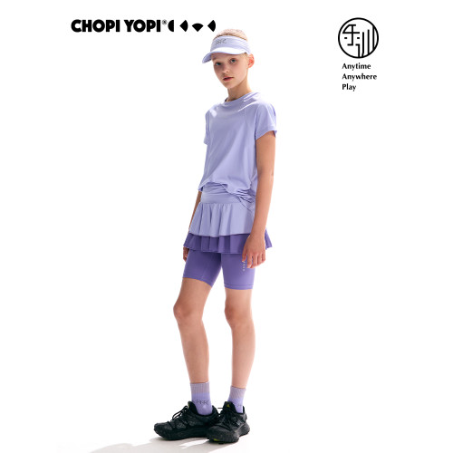 chopiyopi【薄荷皮】女童挖肩袖防曬短袖T恤夏季新款涼感速乾衣