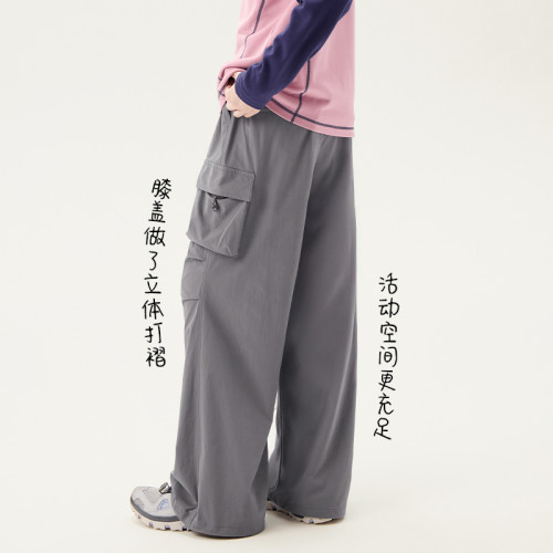 女童褲子兒童濶腿工裝褲2025夏季薄款大童寬松戶外涼感速乾直筒褲