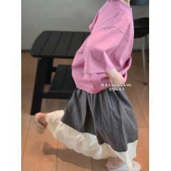 女童半身裙2025夏季新款兒童洋氣拼接中長款裙子時髦蕾絲高級童裝