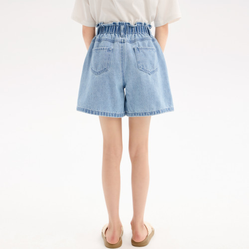 女童短褲2025夏季薄款兒童棉質牛仔短褲中大童五分褲寬松休閒中褲