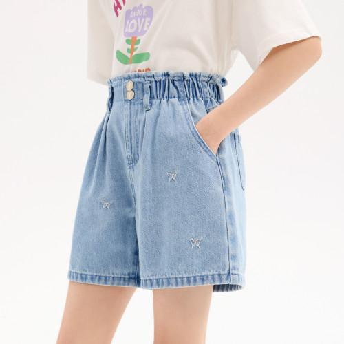 女童短褲2025夏季薄款兒童棉質牛仔短褲中大童五分褲寬松休閒中褲