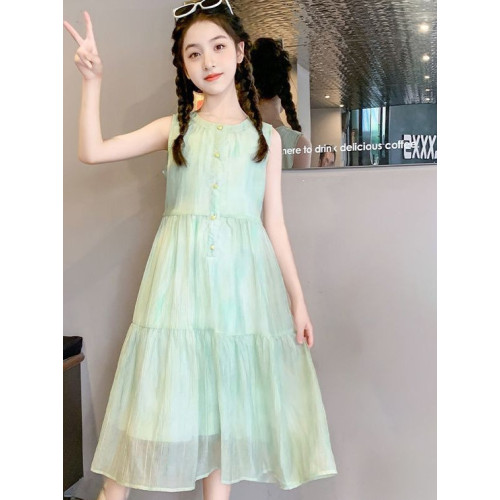 女童夏季連衣裙2025新款背心裙女孩夏裝公主裙兒童夏款雪紡裙子潮