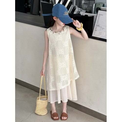 女童連衣裙2025新款夏季兒童韓系公主裙大童女孩洋氣裙子休閒夏裝