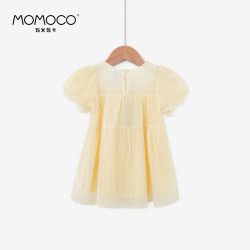 MOMOCO/瑪米瑪卡女童簡約連衣裙2025夏季新款中小童洋氣公主裙甜
