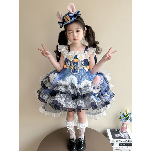 女童連衣裙夏裝新款兒童硃迪洛麗塔公主裙女孩生日禮服蛋糕蓬蓬裙